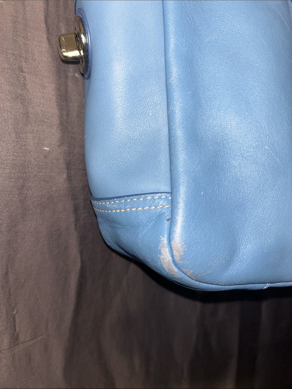 Coach F13759 Light Blue Gallery Tote Bag with Signature Charm - Picture 3 of 16